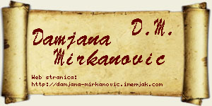 Damjana Mirkanović vizit kartica